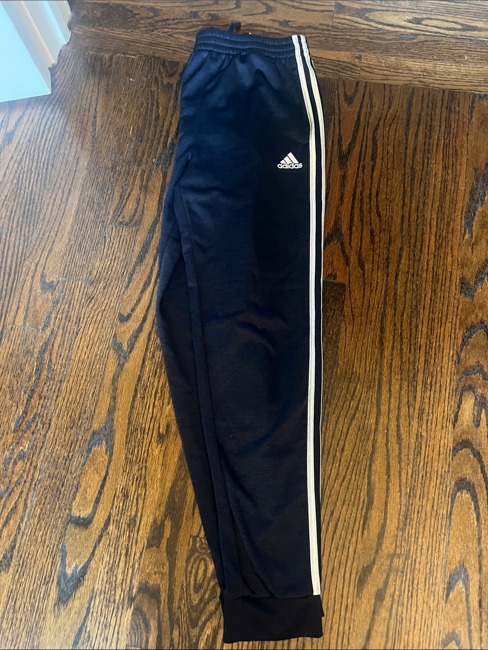 adidas Kids Navy Joggers with White Side Stripes